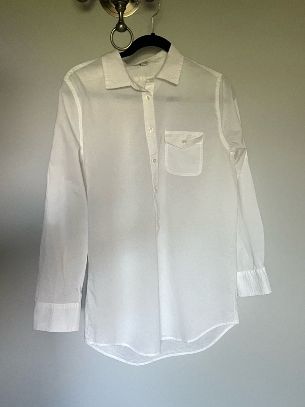 J. Crew White cotton Women’s Popover Shirt SZ M